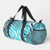 Tropical Print Blue Blätter Bold Duffle Bag (Rechte Ecke)