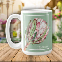Tropical Protea Blume auf Green
