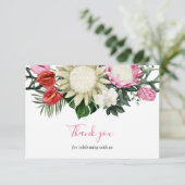 Tropical Protea Blume Babydusche Vielen Dank Einladung (Stehend Vorderseite)