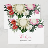 Tropical Protea Blume Babydusche Vielen Dank Einladung (Vorne/Hinten)