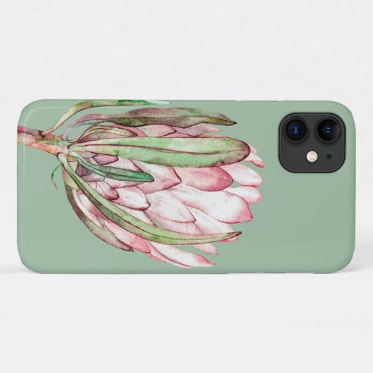 Tropical Protea Floral on Mint Case-Mate iPhone Hülle (Rückseite (Horizontal))