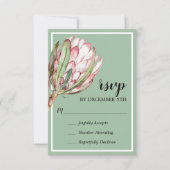 Tropical Protea Holiday Weihnachts-Party RSVP-Kart RSVP Karte (Vorderseite)