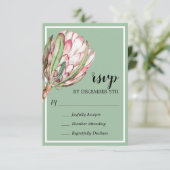 Tropical Protea Holiday Weihnachts-Party RSVP-Kart RSVP Karte (Stehend Vorderseite)