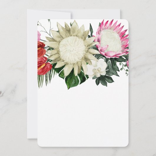 Tropical Protea Monstera Botanical Save the Date (Rückseite)