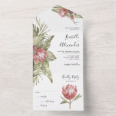 Tropical Protea Palm Blätter All In One Einladung (Innen Boden)