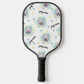 Tropical Pug Pattern Pickleball Schläger (Rückseite)