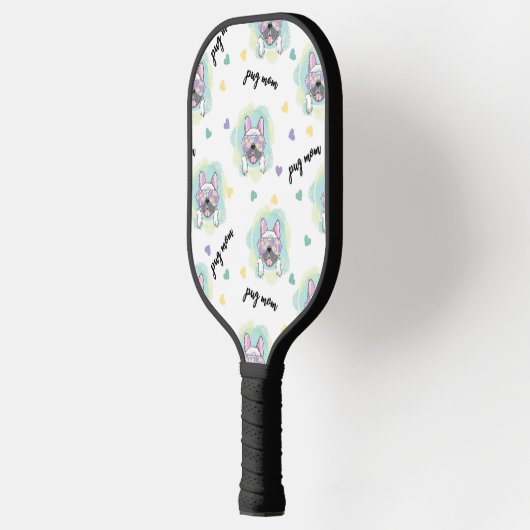 Tropical Pug Pattern Pickleball Schläger (Links)