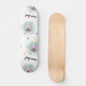 Tropical Pug Pattern Skateboard (Vorderseite)