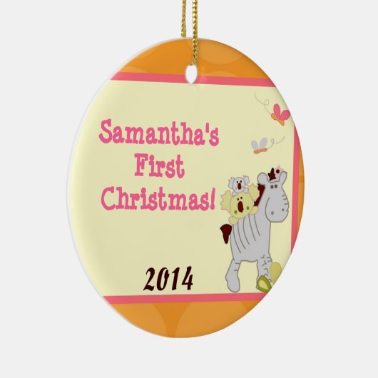 Tropical Punch Safari Personalisiert Name Ornament (Rechts)