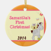 Tropical Punch Safari Personalisiert Name Ornament (Vorne)