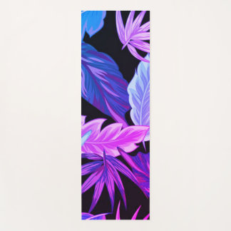 Tropical Purple Botanical Leaves Yogamatte