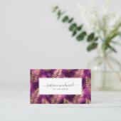 Tropical Purple Gold Foliage Pattern Appointment Visitenkarte (Stehend Vorderseite)