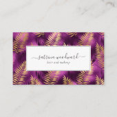 Tropical Purple Gold Foliage Pattern Appointment Visitenkarte (Vorderseite)