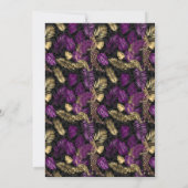 Tropical Purple & Gold Leopard Print 21st Birthday Einladung (Rückseite)