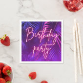 Tropical Purple Palm Leaf Birthday Party Serviette (Beispiel)