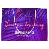 Tropical Purple Palm Leaf Large Gift Bag Große Geschenktüte (Rückseite)