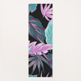 Tropical Purple & Teal Botanical Leaves Yogamatte