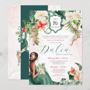 Tropical Quinceanera Birthday Einladung