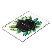 Tropical Rain Forest Island Blätter Eleganter Somm Notizblock (Linke Seite)