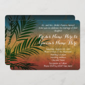 Tropical Rainbow Beach Palm Wedding Einladungen (Vorne/Hinten)