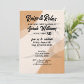 Tropical Raise & Relax 50. Geburtstagsparty Einladung (Stehend Vorderseite)