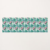 Tropical Red and Green Palm Leaves Yogamatte (Rückseite (Horizontal))