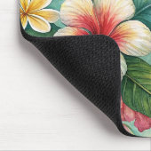 TROPICAL RED AND YELLOW HIBISCUS FLORAL BLOOMS MOUSEPAD (Ecke)