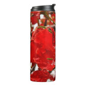 Tropical Red Floral Blume Elegantes Personal Thermosbecher (Nach links gedreht)