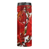 Tropical Red Floral Blume Elegantes Personal Thermosbecher (Rückseite)