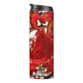 Tropical Red Floral Blume Elegantes Personal Thermosbecher (Nach rechts gedreht)