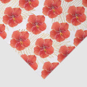 Tropical Red Hibiskus Blume & Gold Palm Blätter Seidenpapier (Ausschnitt)