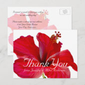 Tropical Red Hibiskus Blume Vielen Dank Postkarte (Vorne/Hinten)