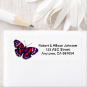 Tropical Red Lila Butterfly Address Labels (Insitu)