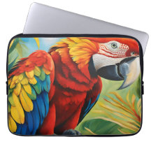 Tropical Red Macaw, Exotic Bird in Vibrant Colors 