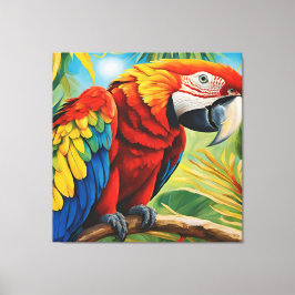Tropical Red Macaw, Exotic Bird in Vibrant Colors  Leinwanddruck