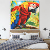 Tropical Red Macaw, Exotic Bird in Vibrant Colors  Leinwanddruck (Insitu (Schlafzimmer))