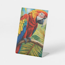 Tropical Red Macaw, Exotic Bird in Vibrant Colors  Sockelschild