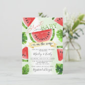 Tropical Red Watermelon Kinderdusche Einladung (Stehend Vorderseite)