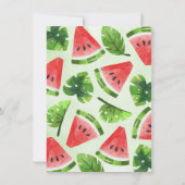 Tropical Red Watermelon Kinderdusche Einladung (Rückseite)