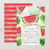 Tropical Red Watermelon Kinderdusche Einladung (Vorne/Hinten)