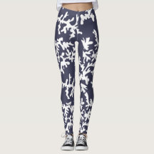 Tropical Reef Blue White Coral Print