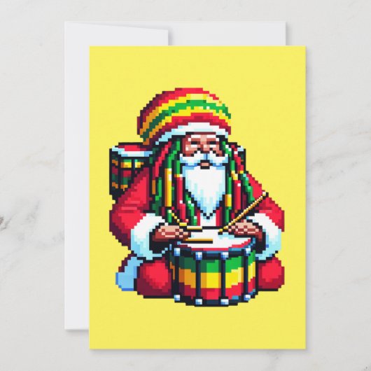 Tropical Reggae Santa - Weihnachtsbaum Kunst Feiertagskarte (Vorderseite)