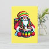 Tropical Reggae Santa - Weihnachtsbaum Kunst Feiertagskarte (Stehend Vorderseite)