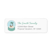 Tropical Reindeer Snow Globe Address Labels (Vorne)