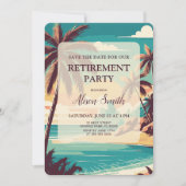 Tropical Retirement party Save The Date (Vorderseite)