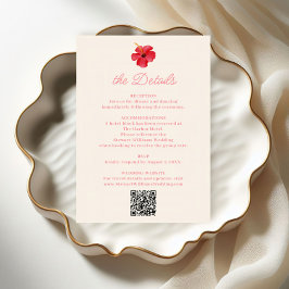 Tropical Retro Coastal Island Wedding Details Begleitkarte