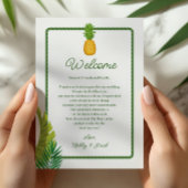 Tropical Retro Wedding Letter and Itinerary Programm