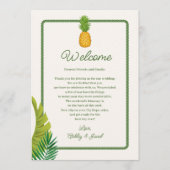 Tropical Retro Wedding Letter and Itinerary Programm (Vorderseite)