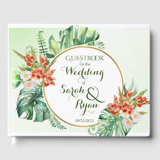 Tropical Ring Wedding Guest Book Gästebuch