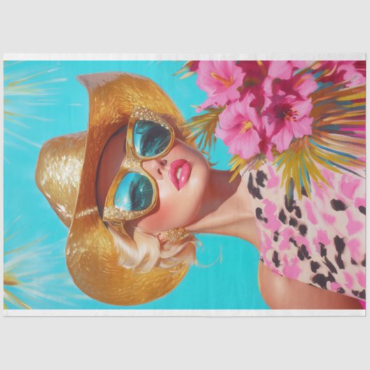 Tropical Rodeo Glam Decoupage Seidenpapier (Vorderseite)